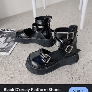 Black Platform D'Orsay Shoes